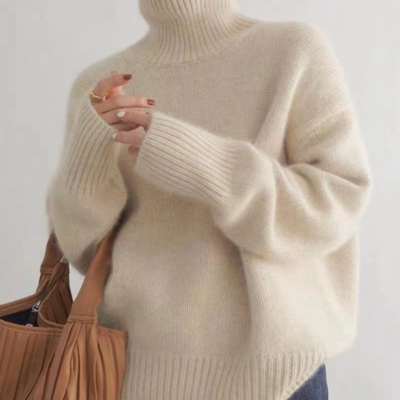 Soft Cashmere-Feel Turtleneck Sweater “Rosalie”