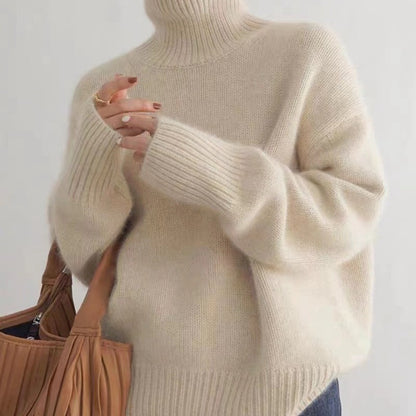 Soft Cashmere-Feel Turtleneck Sweater “Rosalie”