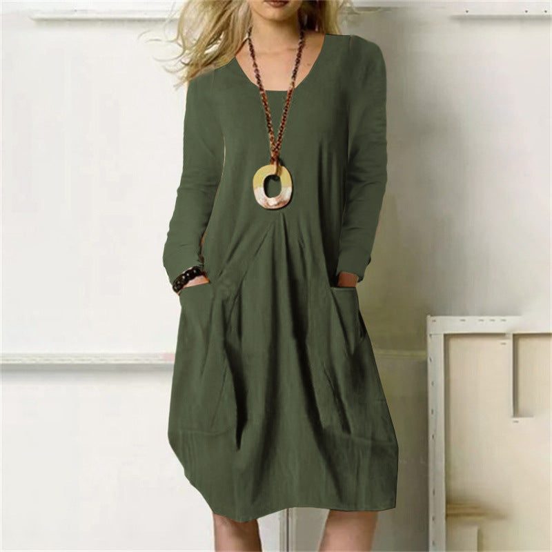 Cotton Linen Dress with Pockets "Lucia"