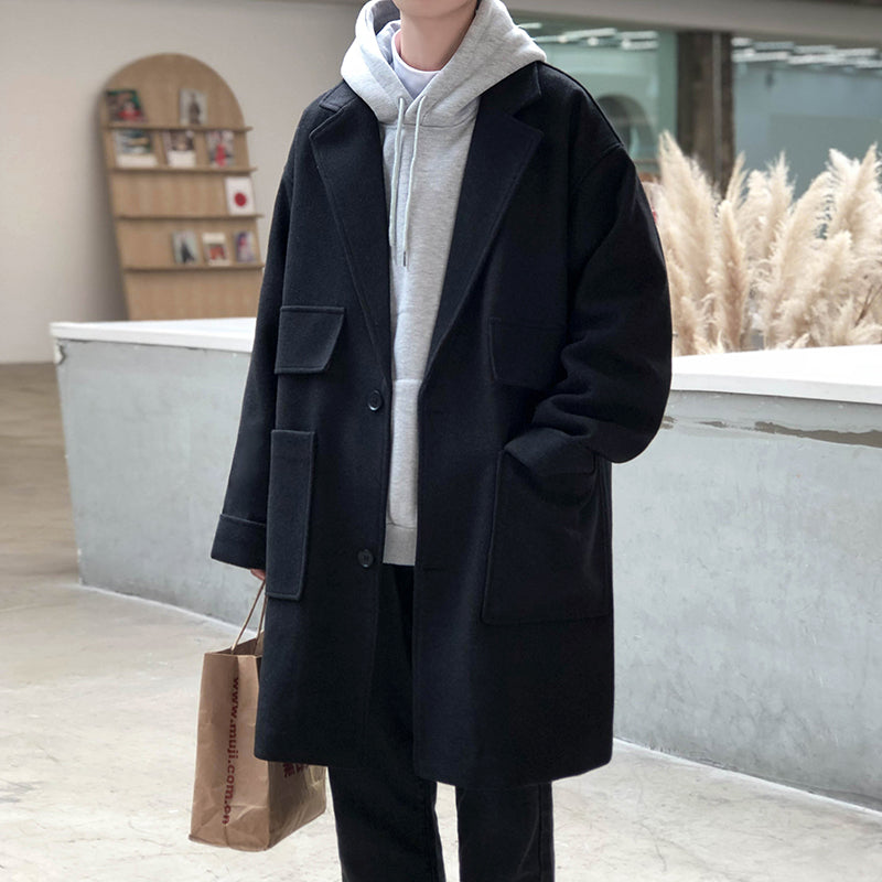 Men's Relaxed Wool-Look Overcoat “Lasse”