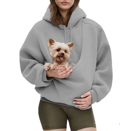 Fleece-Hoodie mit Haustier-Tasche „Marta“