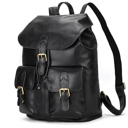 Vintage-Lederrucksack mit Kordelzug