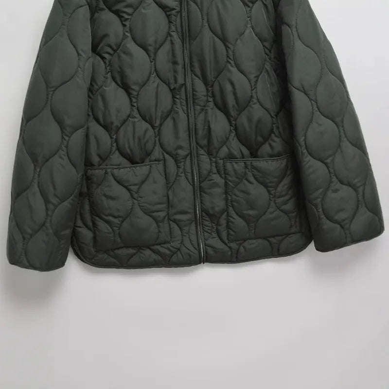 Collarless Quilted Jacket “Svea”