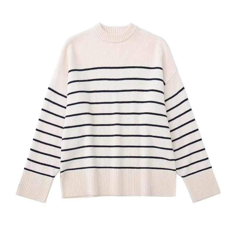 Women's Fashionable Striped Knitted Sweater for Fall/Winter