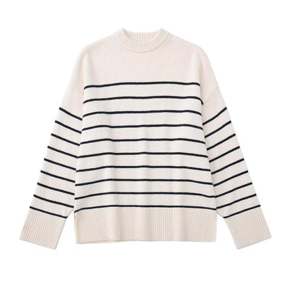 Women's Fashionable Striped Knitted Sweater for Fall/Winter