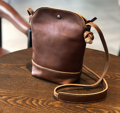 Vintage Handmade Leather Crossbody Bag