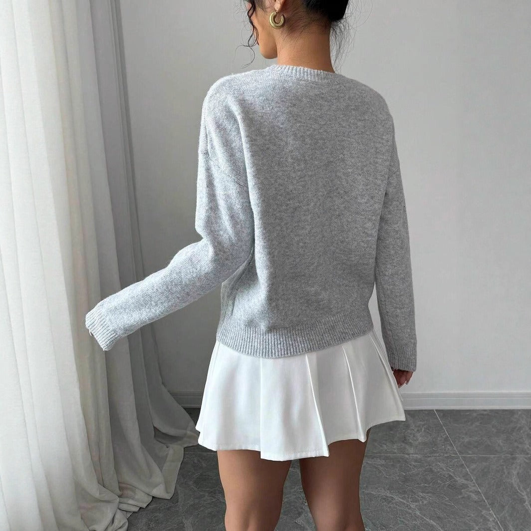 Embossed Flower Knit Sweater “Linnea”