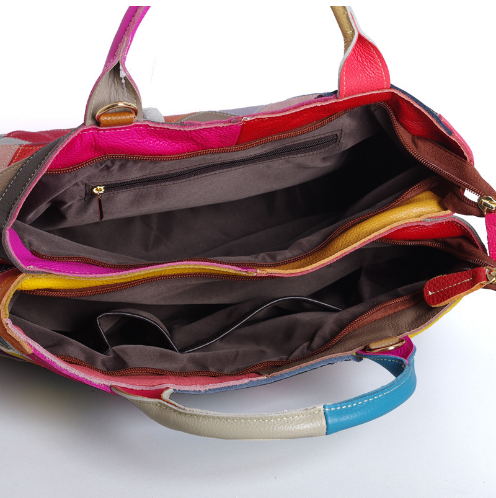 Diamond Patchwork Leather Tote
