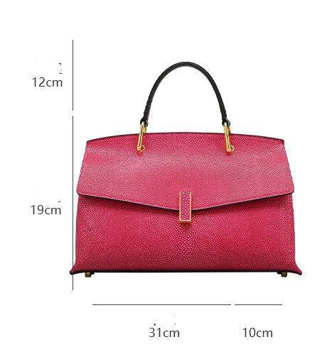 Structured Leather Top-Handle Bag