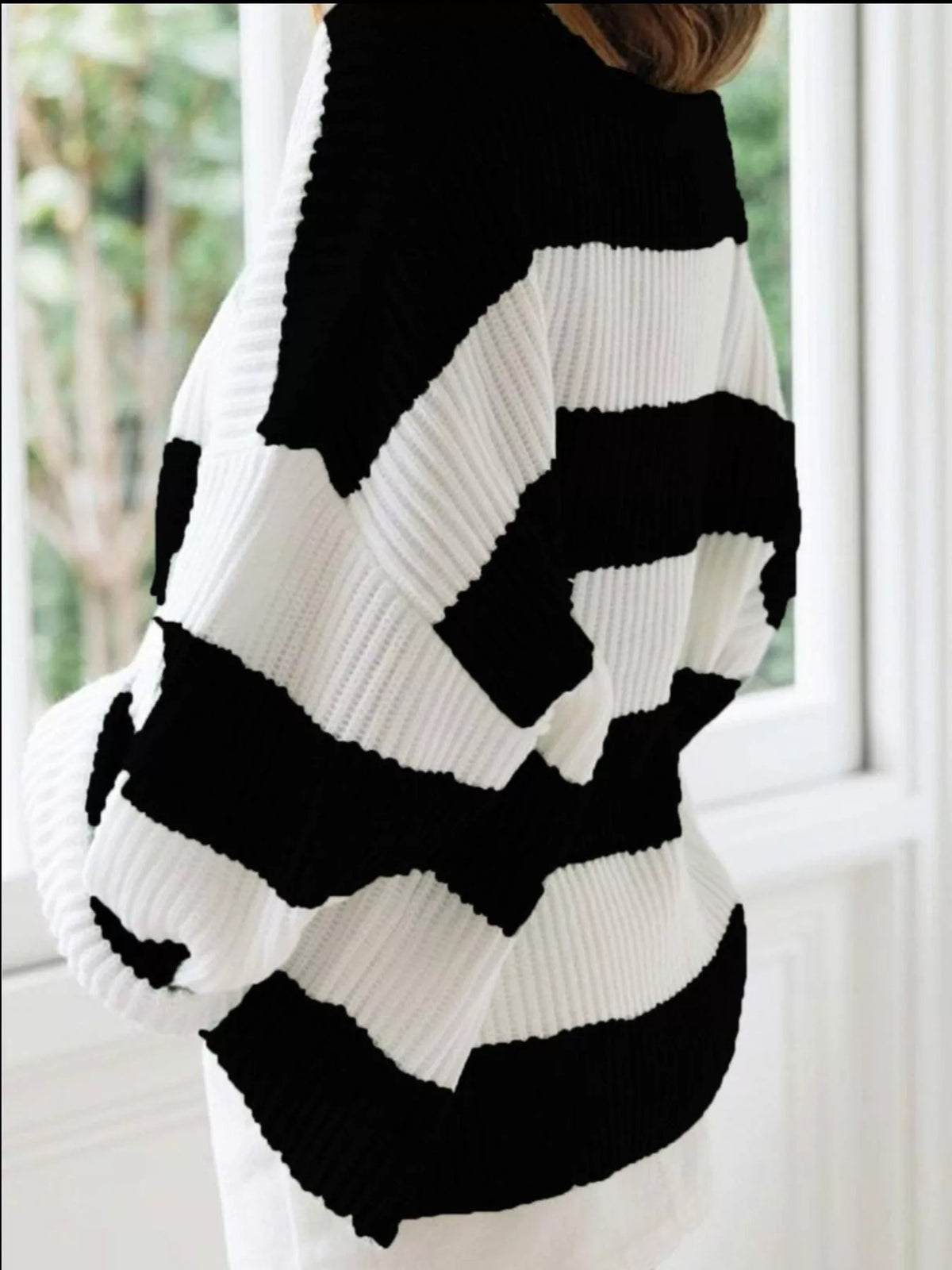 Block-Stripe Oversized Knit Sweater “Stella”