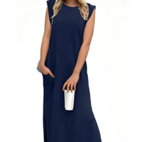 Summer Sleeveless Pocket Maxi Dress