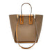 Color Block Leather Commuter Handbag