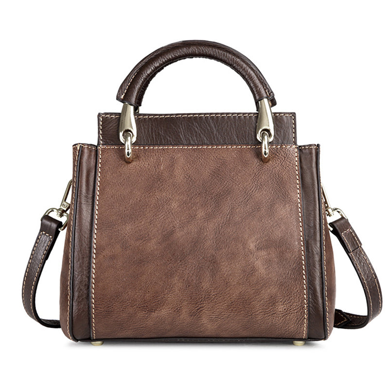 New Vintage Genuine Leather Women's Handbag - Large Capacity