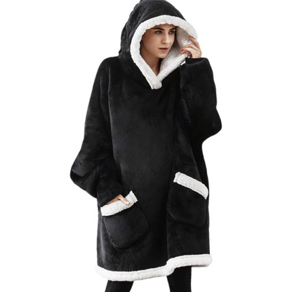 Hoodie-Decke mit Teddyfutter „Astrid“