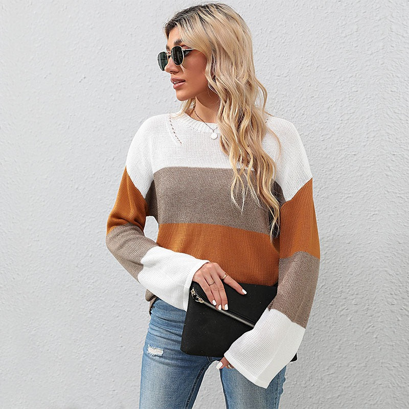 Colour-Block Bell-Sleeve Sweater “Daria”
