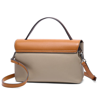 Two-Tone Leather Flap Handbag