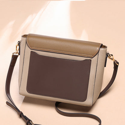 Two-Tone Soft Leather Shoulder Bag