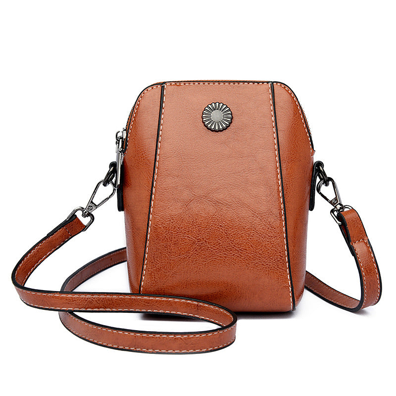 Small Cowhide Leather Crossbody Phone Bag