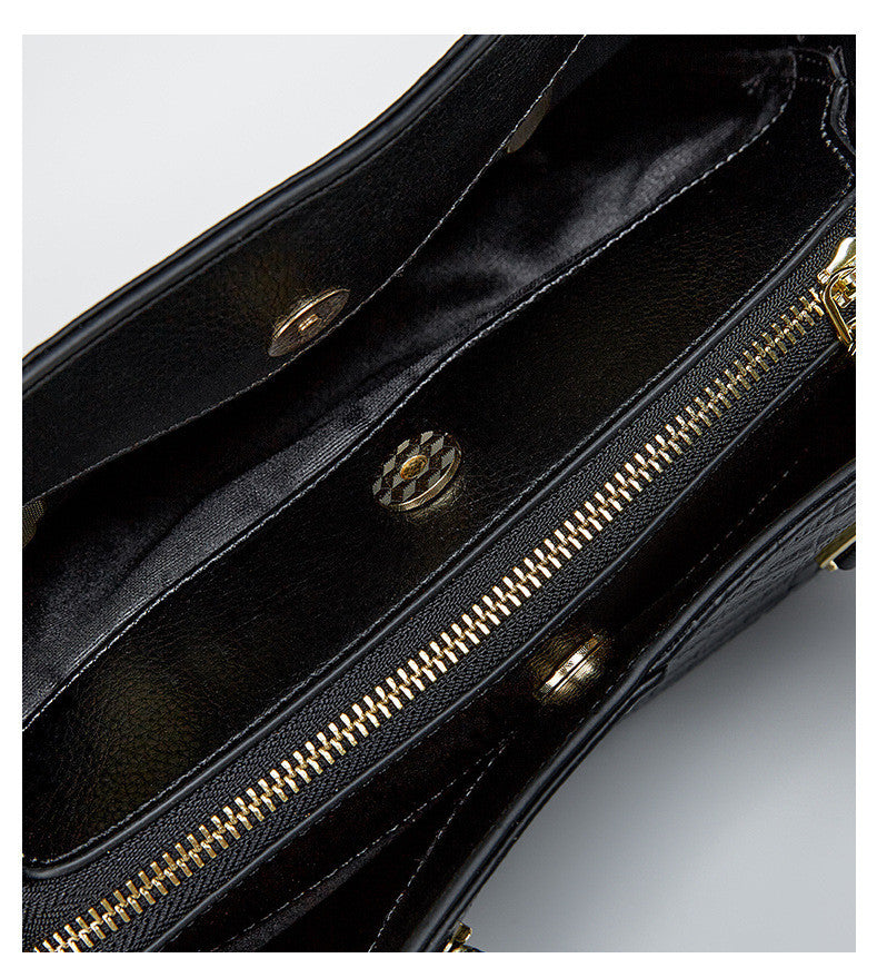 Croc-Embossed Leather Handbag