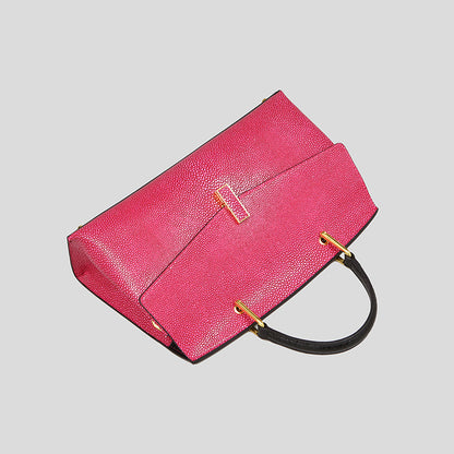 Structured Leather Top-Handle Bag