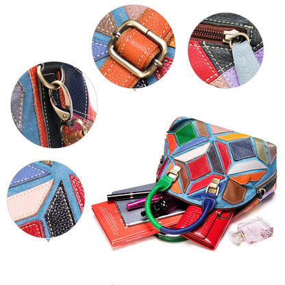 Patchwork Leather Dome Handbag