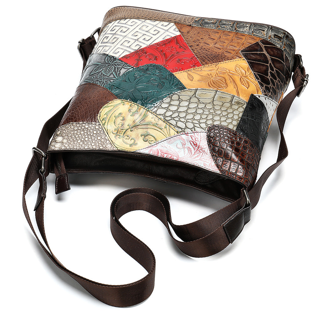 Patchwork Leather Convertible Shoulder Bag