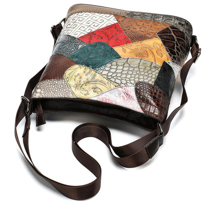 Patchwork Leather Convertible Shoulder Bag