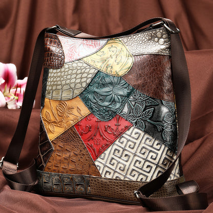 Patchwork Leather Convertible Shoulder Bag