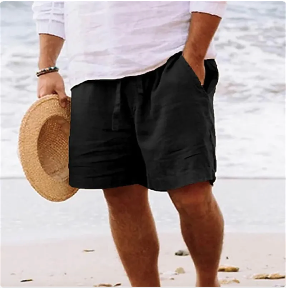 Herren Sommer-Shorts aus Baumwolle und Leinen