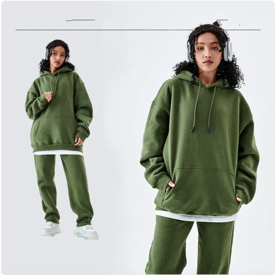 Oversized Fleece-Lined Hoodie “Pia”