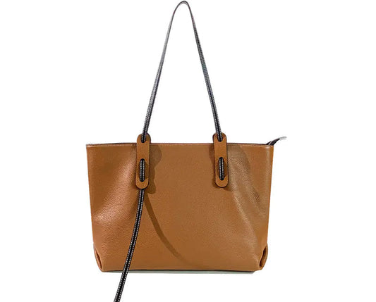 Large Capacity Soft Leather Tote Shoulder Bag
