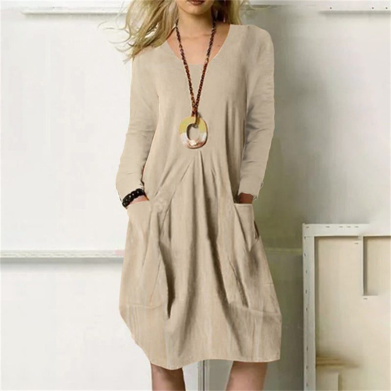 Cotton Linen Dress with Pockets "Lucia"