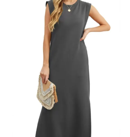 Summer Sleeveless Pocket Maxi Dress