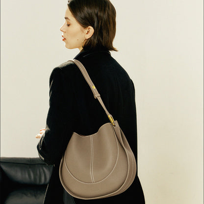 Half-Moon Leather Shoulder Bag