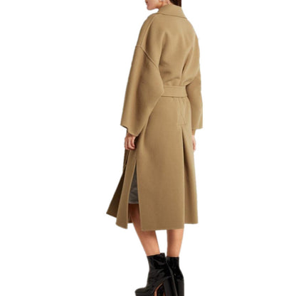 Belted Camel Wrap Coat “Thea”