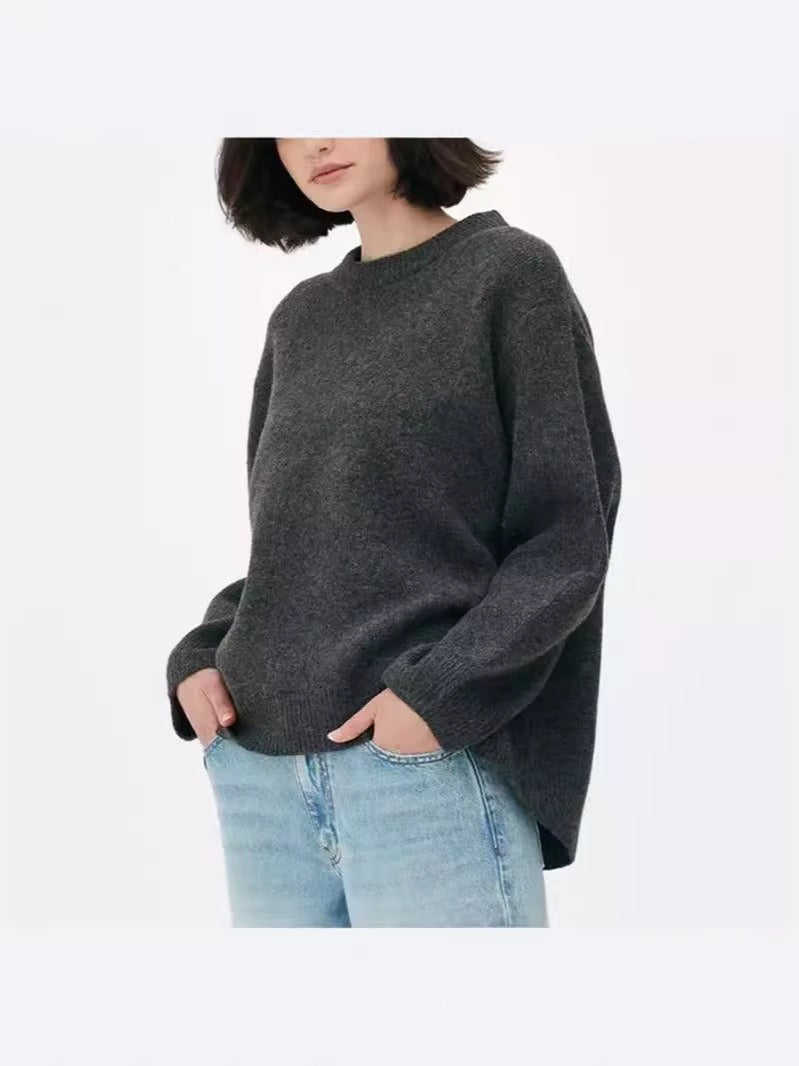 Oversized Crew-Neck Knit Sweater “Paulina”