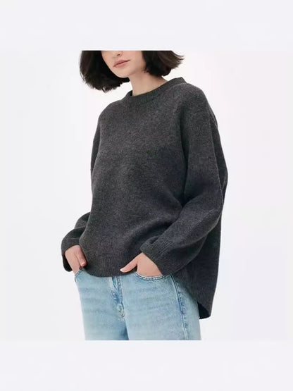 Oversized Crew-Neck Knit Sweater “Paulina”