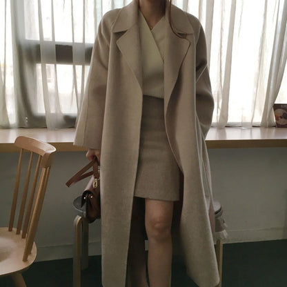 Long Belted Wrap Coat “Elin”