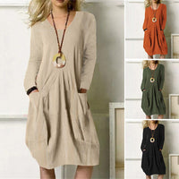 Cotton Linen Dress with Pockets "Lucia"