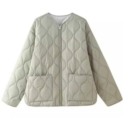 Collarless Quilted Jacket “Svea”