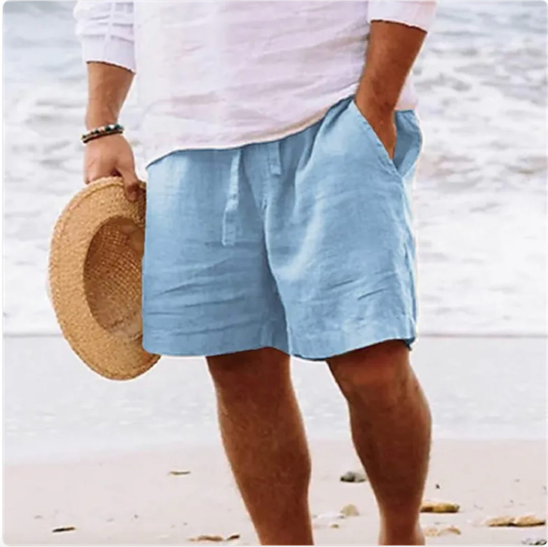 Herren Sommer-Shorts aus Baumwolle und Leinen