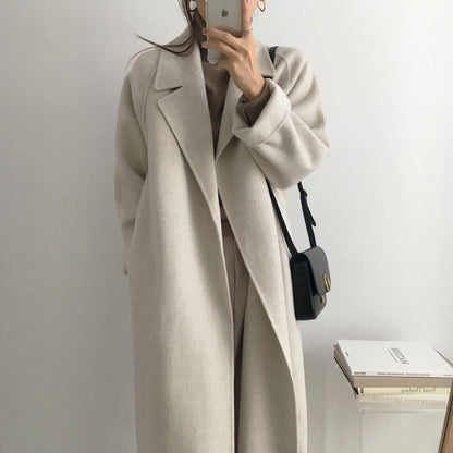 Long Belted Wrap Coat “Elin”