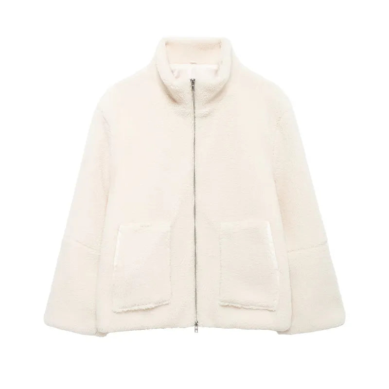 Teddyfleece-Jacke mit Stehkragen „Margaux“