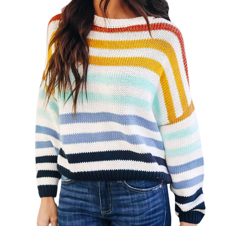 Strickpullover mit mehrfarbigen Streifen „Allegra“