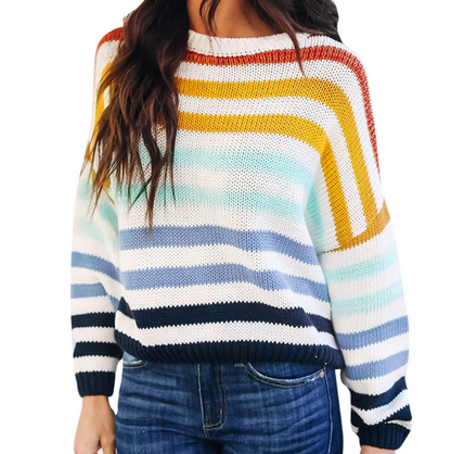 Strickpullover mit mehrfarbigen Streifen „Allegra“
