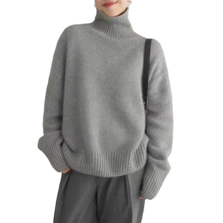 Soft Cashmere-Feel Turtleneck Sweater “Rosalie”