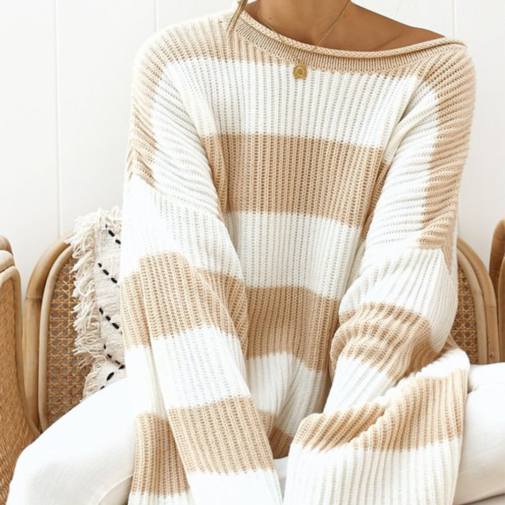 Oversize-Strickpullover mit breiten Streifen „Mila“