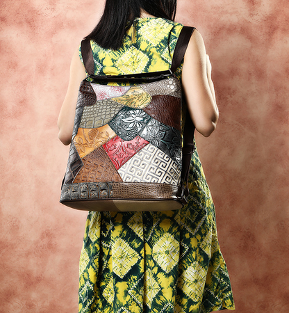 Patchwork Leather Convertible Shoulder Bag