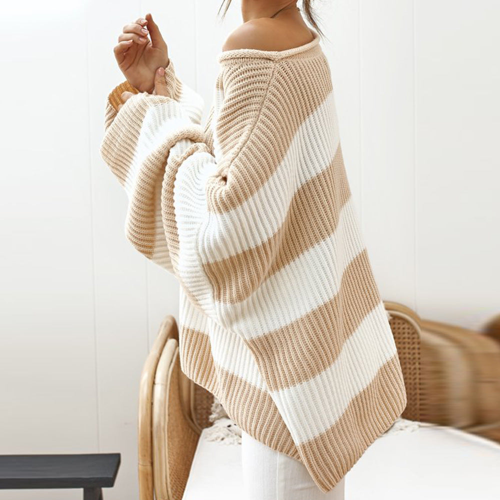Oversize-Strickpullover mit breiten Streifen „Mila“