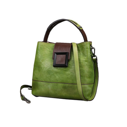 Retro Leather Bucket Handbag